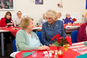 Duchess of Cornwall sees Meals on Wheels and Luncheon Clubs in action